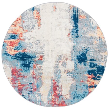Safavieh 11 x 11 ft. Jasper 100 Power Loomed Round Area Rug; Grey & Red JSP101C-11R